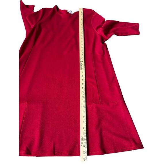 NEW J Jill Gorgeous Multi seamed  Dress size XL Petite True Red Quarter Sleeves - Picture 8 of 10
